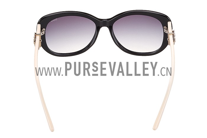 Dolce and Gabbana White With Silver Roses Sunglasses 308028