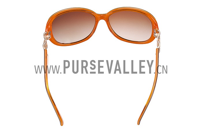 Hermes Oversized Round Frame Brown Sunglasses 308099