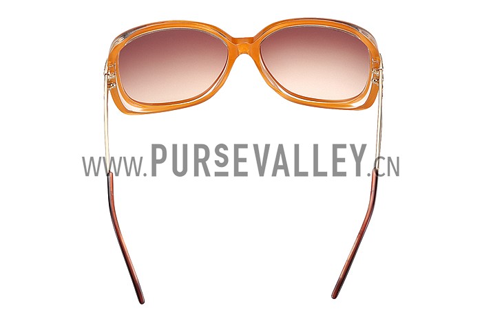 Hermes Studded Carriage Detail Orange Frame Sunglasses 308095