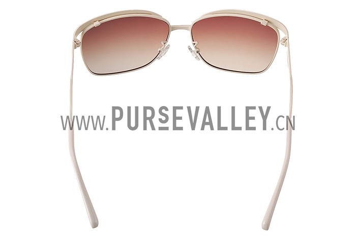 Christian Dior Demoiselle White Frame Brown Lenses Sunglasses 308120