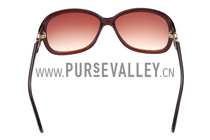 Gucci Elegant Oval Shaped Brown Sunglasses 308033
