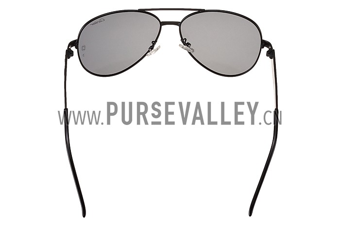 Cartier Panthere Aviator Black Frame Black Lenses Sunglasses 308126