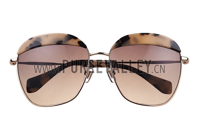 Miu Miu Oversized Square Half Frames Printed Sunglasses 307898