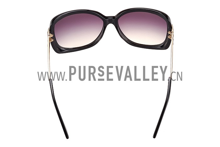 Hermes Studded Carriage Detail Black Frame Sunglasses 308092