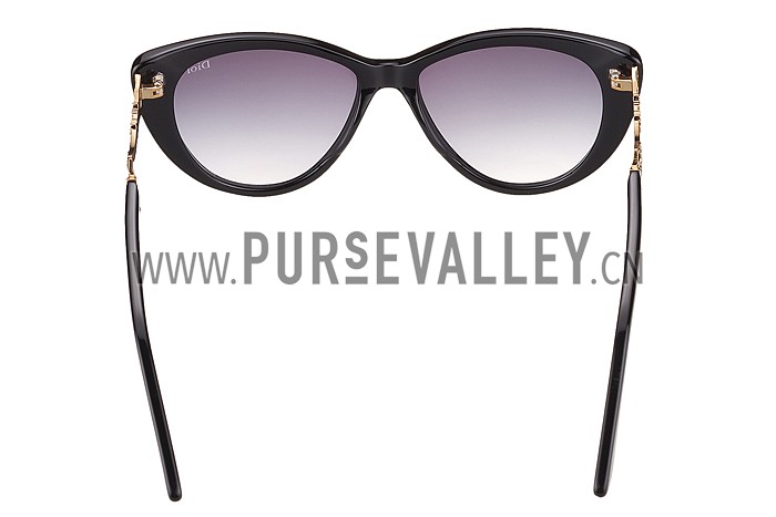 Christian Dior Cat Eye With 3 Stars Black Gold Sunglasses 308022
