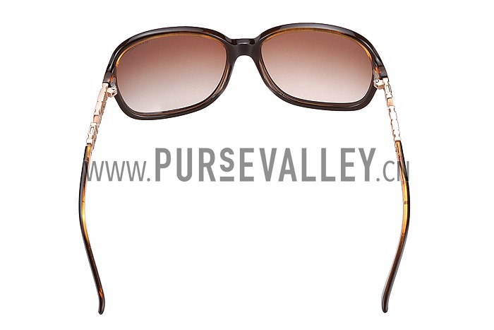 Hermes Large Oversized Brown Frame Sunglasses with Metallic Logo 308103