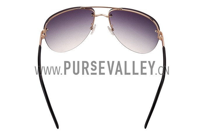 Prada Aviator Gold Frame Black Temples Sunglasses 308228
