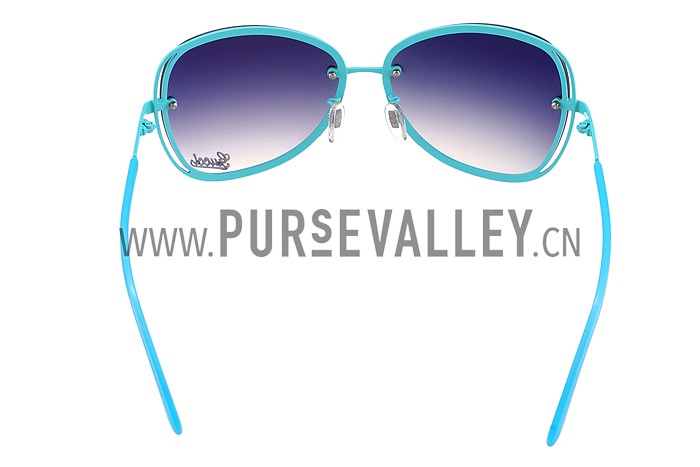 Gucci Aviator Gucci Logo On Lens Blue Frame Sunglasses 307890