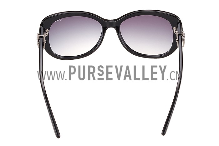 Dolce and Gabbana Black With Silver Roses Sunglasses 308025