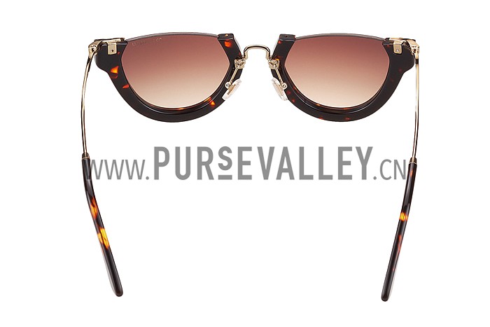 Miu Miu Rounded Cut Off Cat-Eye Sunglasses 308044