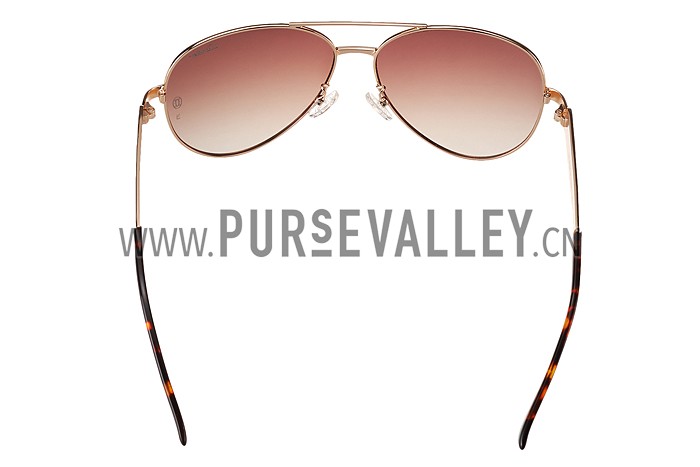 Cartier Panthere Aviator Gold Frame Brown Lense Sunglasses 308128