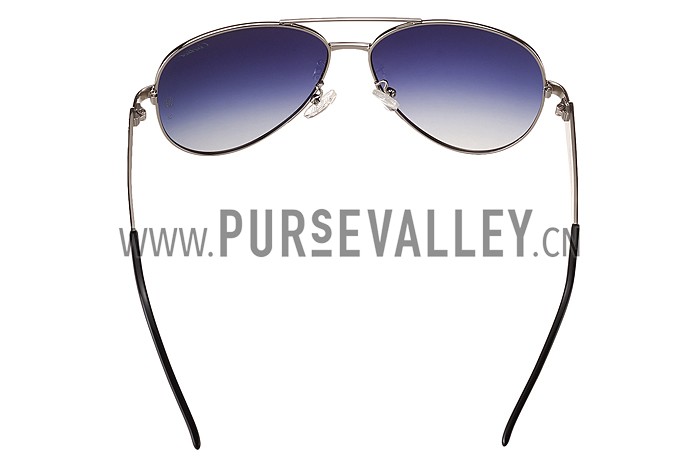 Cartier Panthere Aviator Silver Frame Grey Lenses Sunglasses 308129