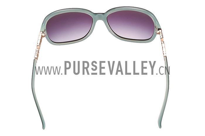 Hermes Large Oversized Green Frame Sunglasses with Metallic Logo 308104