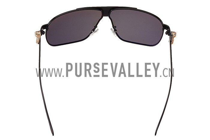 Cartier Screw And Panthere Decor Black Frames Black Lenses Sunglasses 308134