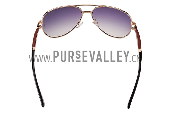 Cartier Aviator Gold Frame Grey Lenses Sunglasses 308125