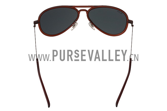 Ray Ban Aviator Liteforce Brown Frame Black Lenses Sunglasses 308168