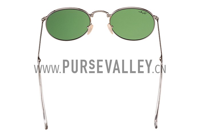Ray Ban Round Silver Metal Frame Green Lenses Sunglasses 308160