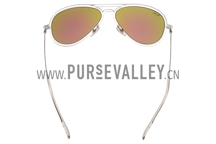 Ray Ban Aviator Liteforce White Frame Green Mirrored Lenses Sunglasses 308170