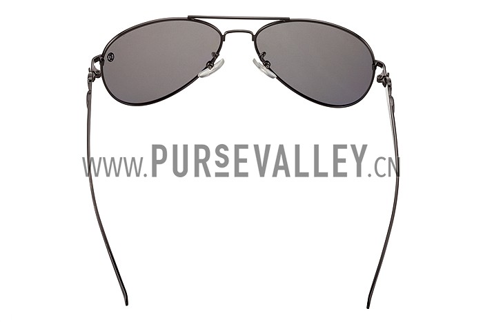 Cartier Panthere Aviator Chrome Frame Grey Lenses Sunglasses 308184