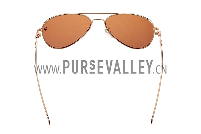 Cartier Panthere Aviator Gold Frame Brown Lenses Sunglasses 308185