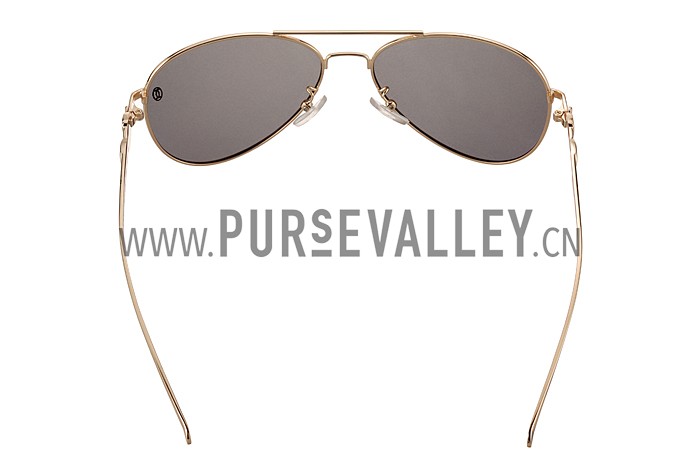 Cartier Panthere Aviator Gold Frame Light Grey Lenses Sunglasses 308186