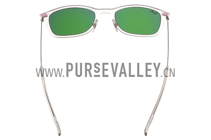 Ray Ban New Wayfarer Light-Ray White Frame Lilac Mirrored Lenses Sunglasses 308179