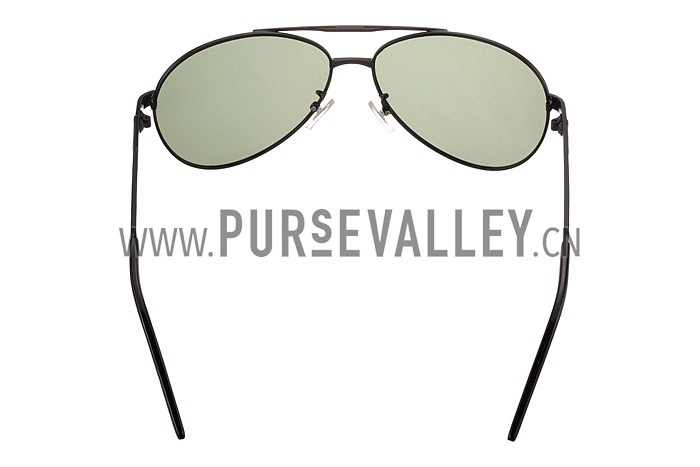 Gucci Aviator Wrap Black Frame Green Lens Sunglasses 308210