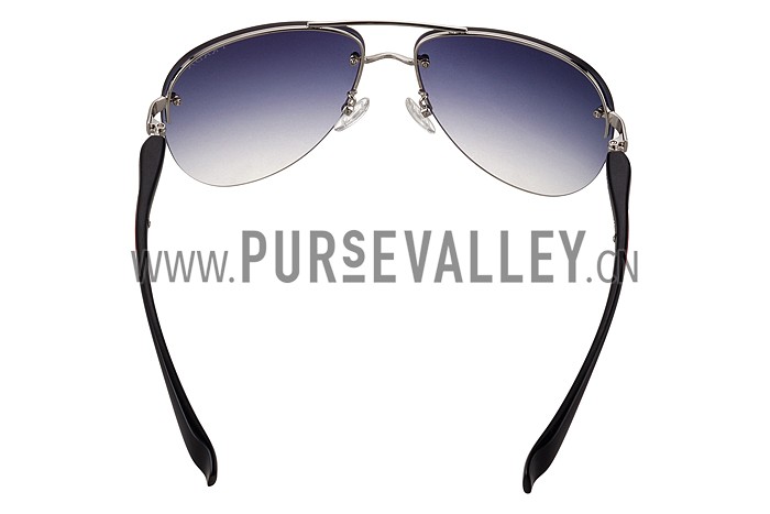 Prada Sporty Linea Rossa Logo Silver Frame Sunglasses 308217