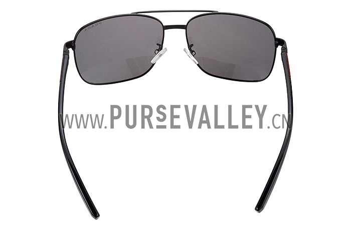 Prada Square Linea Rossa Logo Black Frame Sunglasses 308218
