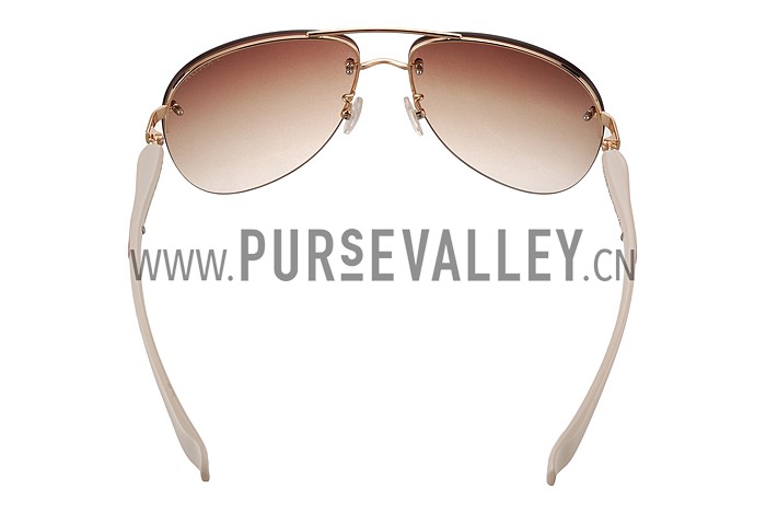 Prada Sporty Linea Rossa Logo Beige Temples Sunglasses 308213