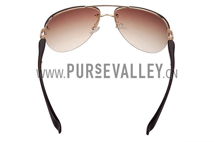 Prada Sporty Linea Rossa Logo Brown Temples Sunglasses 308214