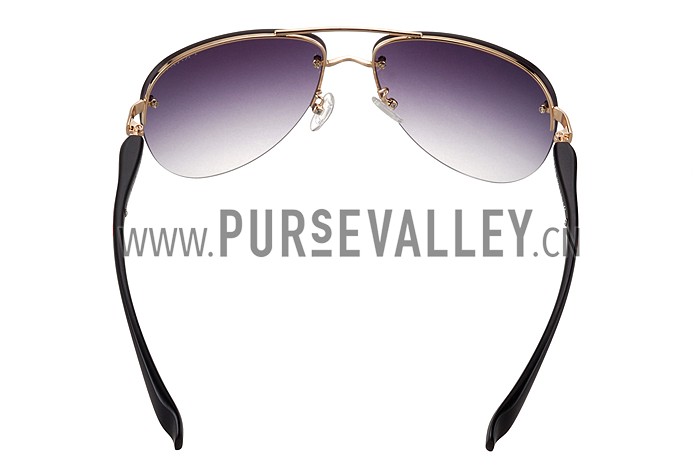 Prada Sporty Linea Rossa Logo Gold Frame Sunglasses 308215