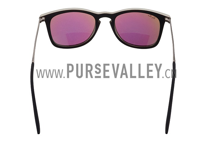 Ray Ban Wayfarer Light-Ray Transparent Black Frame Blue Lenses Sunglasses 308236