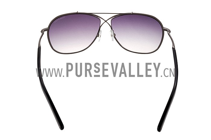 Tom Ford Eva Pilot Grey Frame Light Blue Lenses Sunglasses 308242