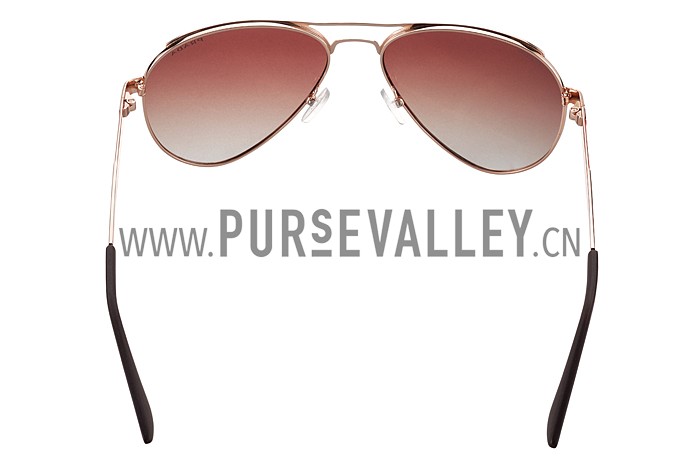 Prada Aviator Linea Rossa Logo Gold Frame Sunglasses 308224