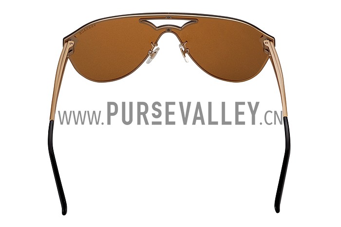 Versace Medusa Aviator Brown Lenses Gold Temples Sunglasses 308245