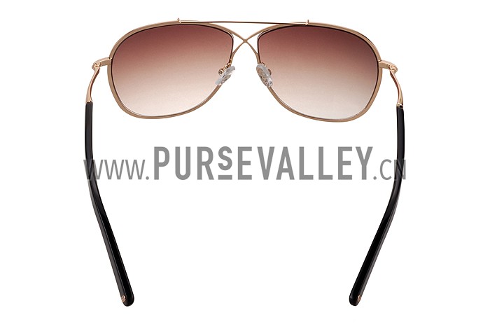 Tom Ford Eva Pilot Gold Frame Brown Lenses Sunglasses 308240