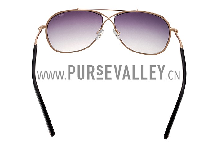 Tom Ford Eva Pilot Gold Frame Light Blue Lenses Sunglasses 308241