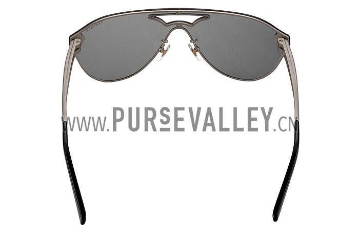 Versace Medusa Aviator Light Grey Lenses Silver Temples Sunglasses 308248