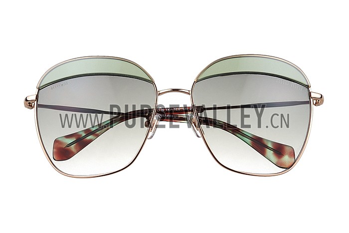 Miu Miu Oversized Square Half Frames Light Green Sunglasses 307896