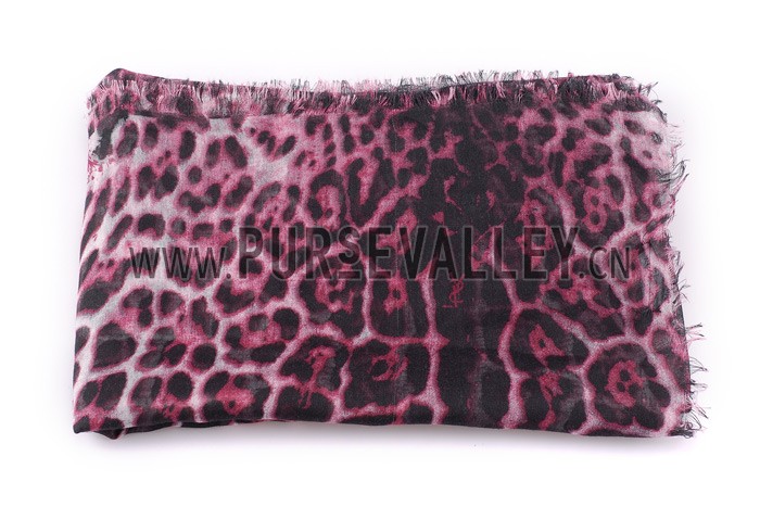 YSL Leopar Print Pink Black Foulard 37922
