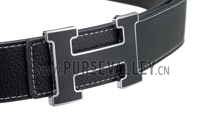 Hermes Large H Buckle Black Belt