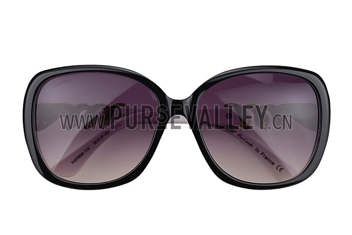 Cartier Wild Panthere Diamond Square White Sunglasses 307785