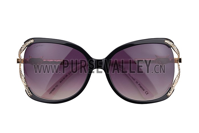 Cartier Owl Motif Black Sunglasses 307788