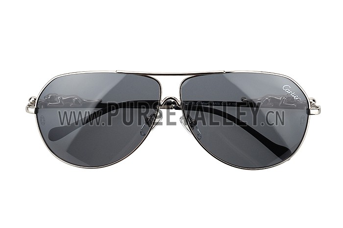 Cartier Wild Panthere Aviator Silver Sunglasses 307801