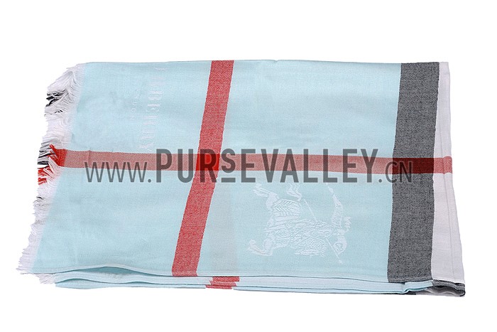 Burberry Check Light Blue Scarf 607890