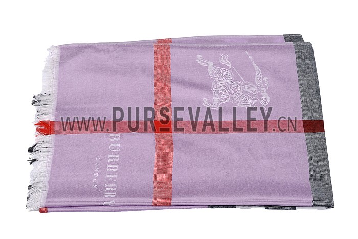 Burberry Check Purple Scarf 607892