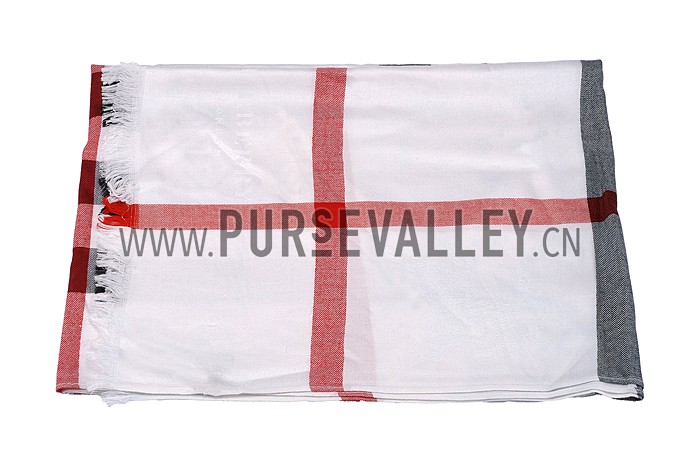 Burberry Check White Scarf 607893