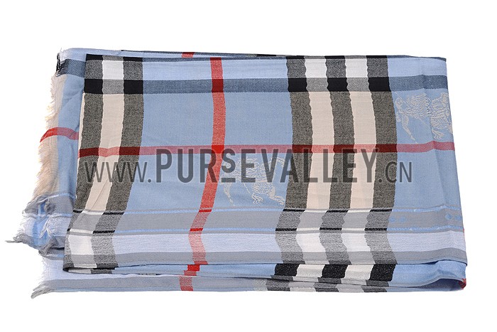 Burberry Heritage Check Light Blue Scarf 607896