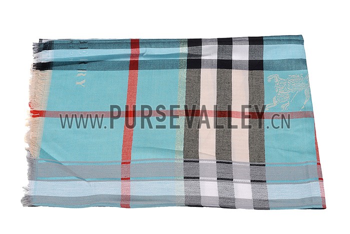 Burberry Heritage Check Turquoise Scarf 607898